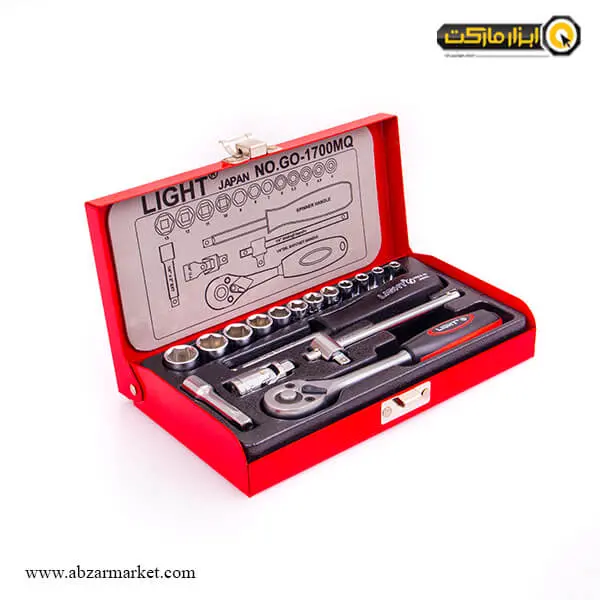 جعبه بکس لایت 17 پارچه 1/4 اینچ مدل GO-1700-MQ